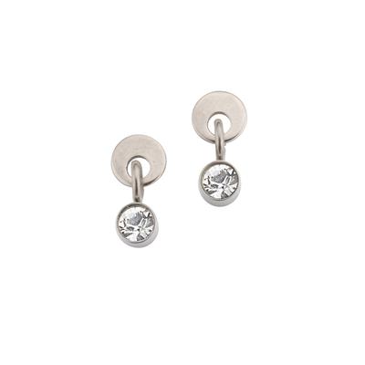 Paar Ohrstecker FIRETTI "Schmuck Geschenk Titan Ohrschmuck Ohrringe Kristall", silber (titanfarben, kristallweiß, kristallweiß), Ohrringe, Damen, Titan, mit Swarovski-Kristall