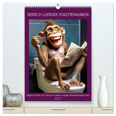 Tierisch lustiger Toilettenhumor (hochwertiger Premium Wandkalender 2027 DIN A2 hoch), Kunstdruck in Hochglanz