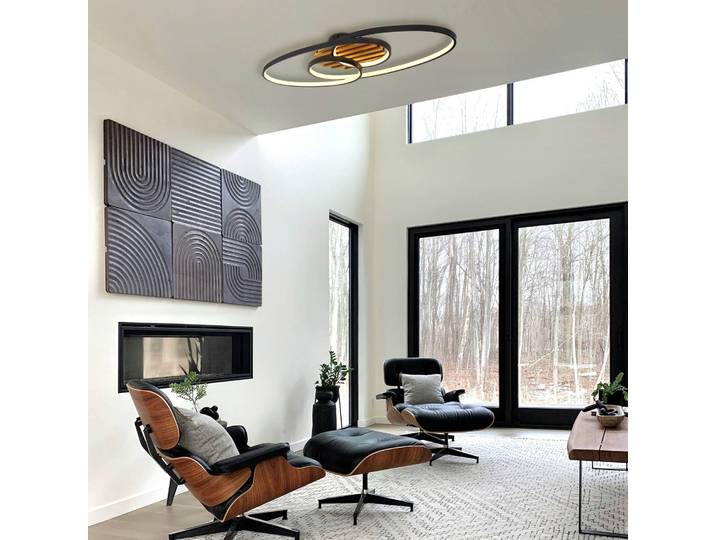 Globo LED Deckenleuchte Tisha I, Holz hell, für Wohn- / Esszimmer, Holz, Modern