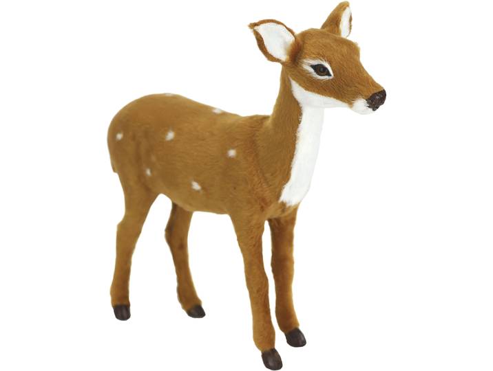 Dekofigur I.GE.A. Tierfigur Reh aus Kunstfell , braun, B:22cm H:21cm, Polyester, Dekofiguren, Dekofigur, Realistisches Waldtier Statue Ornament Plüschtier Weihnachtsdeko