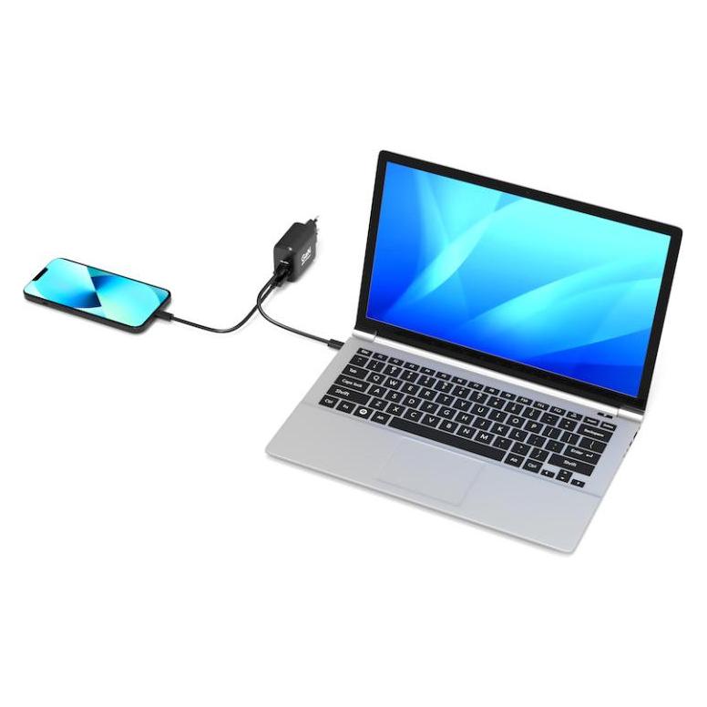 Port Designs Alim USB 65W Techno GaN USB A + USB C sans câbles (65 W, 2 Ports) (902104EU)
