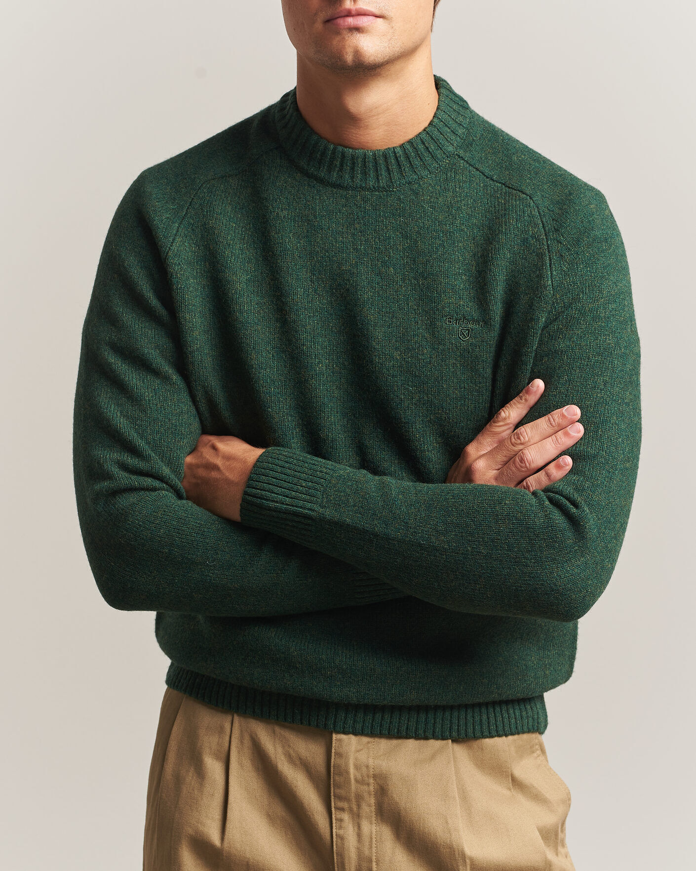 Barbour Lifestyle Newtown Lambswool Crewneck Sage men XL Grøn