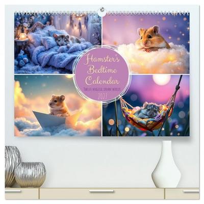 Hamster's Bedtime Calendar - Twelve magical dream worlds (High Quality Premium Wall Calendar 2027 DIN A2 landscape),CALVENDO 12 Month Wall Calendar