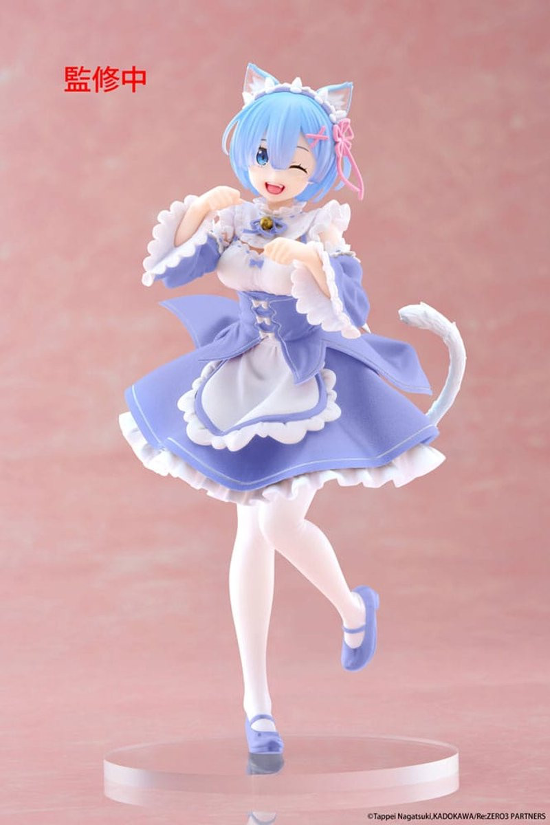 Taito Prize Re:Zero Starting Life in Another World Coreful Rem Cat Maid Ver. Renewal PVC Statue, 18 cm