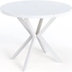 ESSTISCH Della runder ausziehbarer, Weiß 120-200/120/76 cm