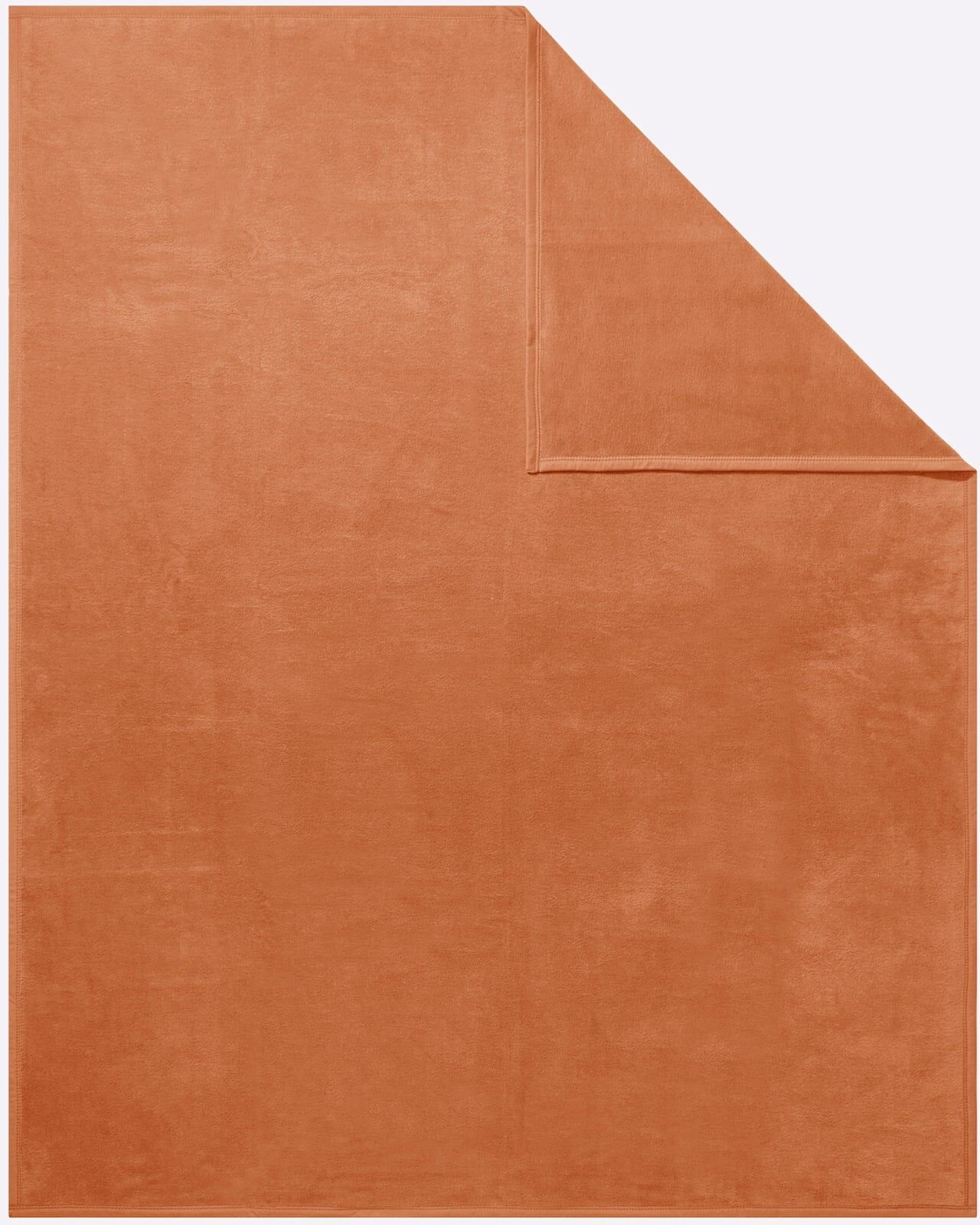 Wohndecke IBENA Gr. 1, orange (terra), B:150cm L:200cm, 58% Baumwolle, 35% Polyacryl, 7% Polyester, Wohndecken, Wohndecke terra B/L: 150cm x 200cm