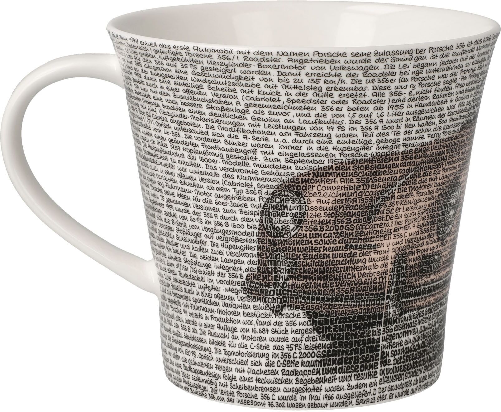 Tasse GOEBEL "Coffee-/Tea Mug SAXA - Porsche 356 Rubyred", bunt, B:10,5cm H:9,5cm, Porzellan, Trinkgefäße, Tasse
