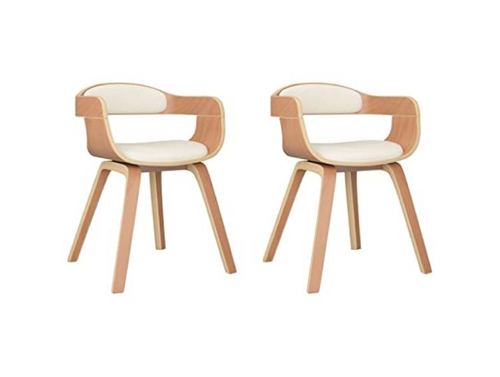 vidaXL Esszimmerstühle 2 STK. Creme Bugholz und Kunstleder