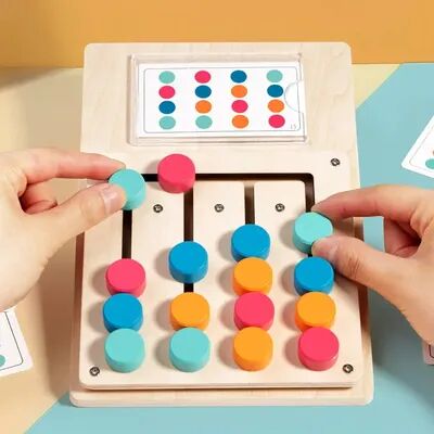 JoyToys Montessori Wooden Learning Board Shape Matching Puzzle For Color Sorting & Early Learning Montessori Wooden Learning Board Shape Matching Puzzle For Color Sorting & Early Learning