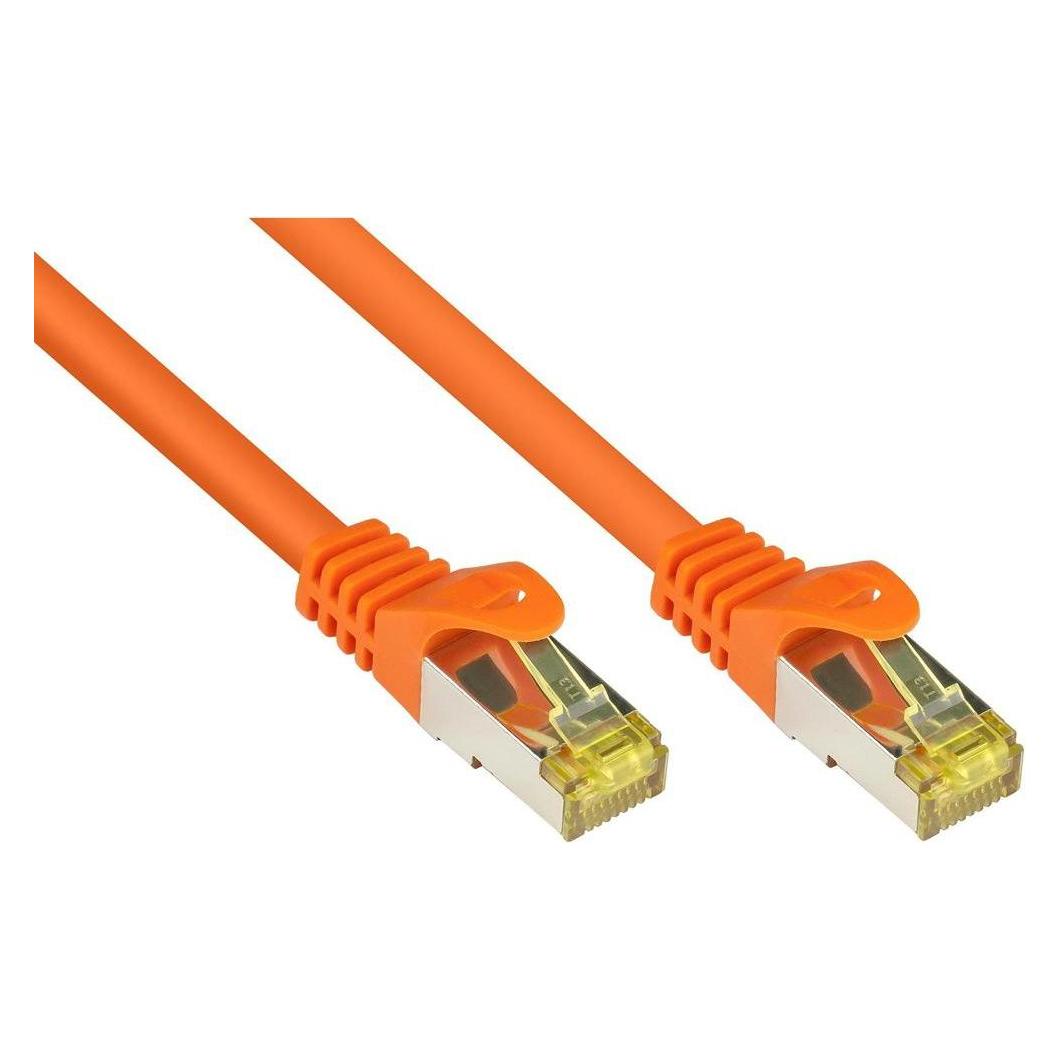 Good Connections RJ45 Patchkabel mitCat.7 Rohkabel und Rastnasenschutz (RNS), S/FTP, PiMF, halogenfrei, 600MHz, OFC (S/FTP, CAT7, 10 m) (8070R-100O)