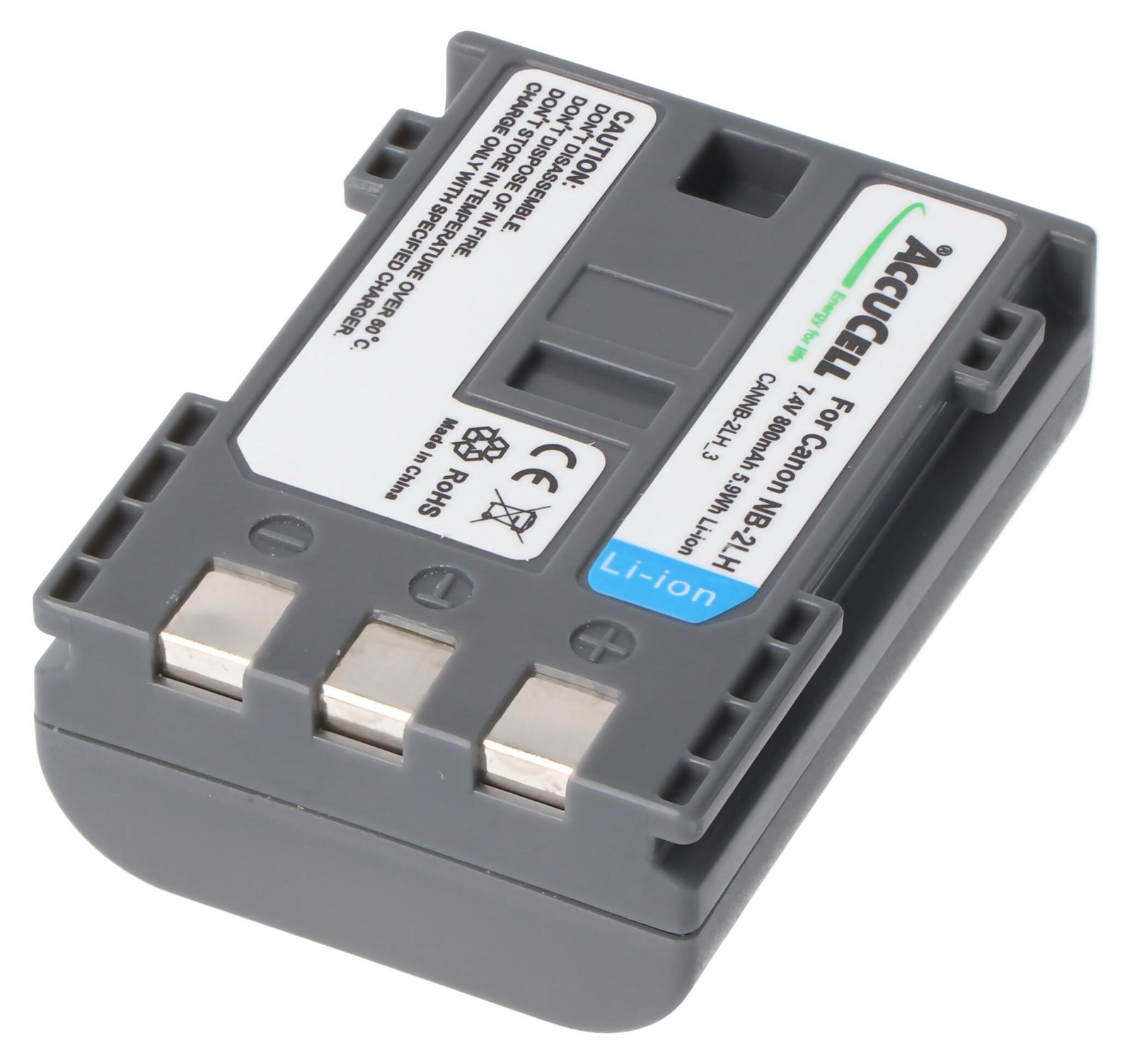 AccuCell Accu geschikt voor Canon NB-2LH en NB-2L Li-Ion, 800mAh