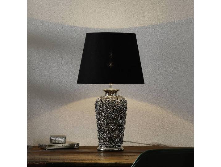 KARE Tischlampe ROSE, schwarz, für Wohn- / Esszimmer, Keramik, Modern