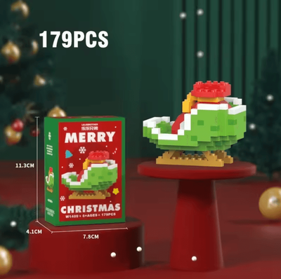 Uplift Curations Christmas Building Block Series Santa Claus & Reindeer Brick Set For Holiday Fun sledges