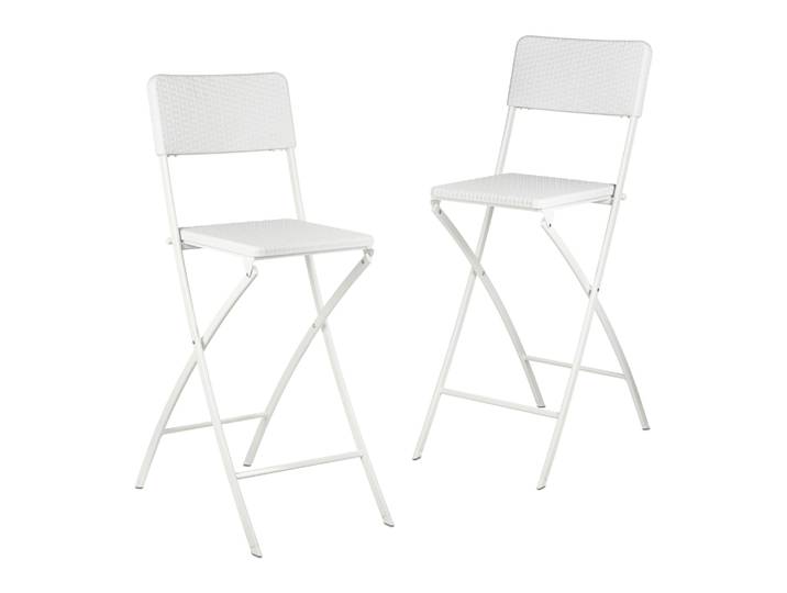Barhocker Rattan 2er-Set Weiss