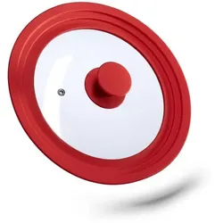 relaxdays Topfdeckel 20–24 cm mit Silikonrand rot