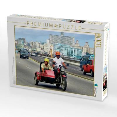 CALVENDO Puzzle Ein Motorrad-Gespann der Marke JAWA in Havanna | 1000 Teile Lege-Größe 64x48cm Foto-Puzzle für glückliche Stunden