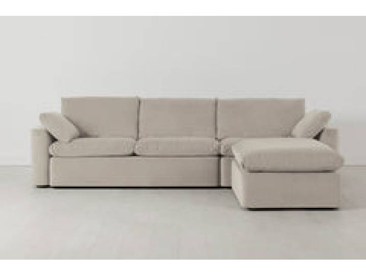 Model 13 Viersitzer-Sofa mit Chaiselongue rechts, Knochenweiß