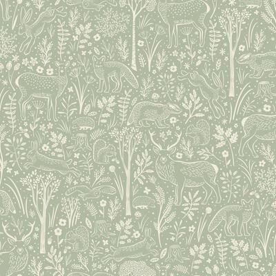 Galerie Wallcoverings Little Dreamers Collection Forest Creatures Matte Finish Vinyl on Non-woven Wallpaper Roll
