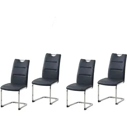 HTI-Line, Stühle, Schwingstuhl 4er Set PU schwarz