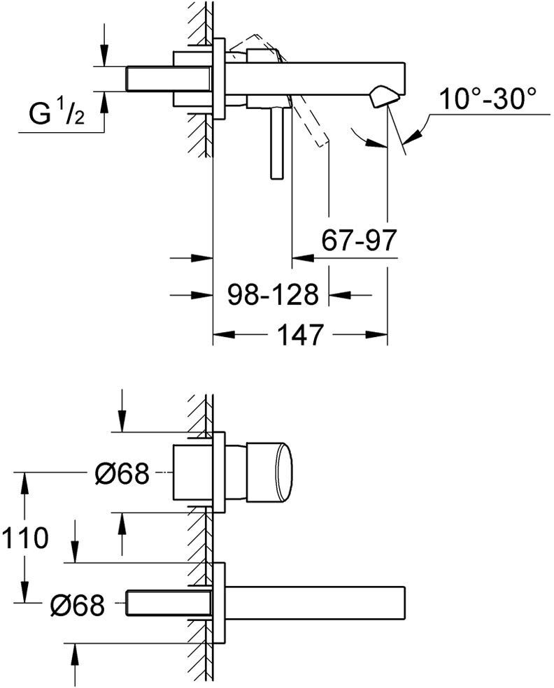 Grohe Concetto 2-Loch-Waschtischbatterie