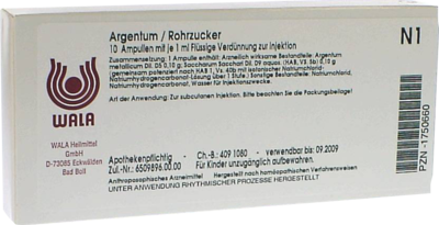 WALA Heilmittel GmbH ARGENTUM/ROHRZUCKER Ampullen 10X1 ml 01750660