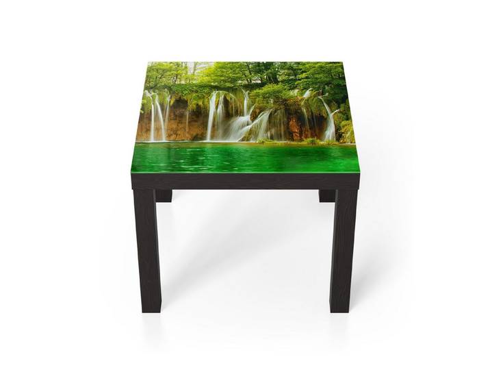 DEQORI Couchtisch 'Grüner Wasserfall', Glas Beistelltisch Glastisch modern
