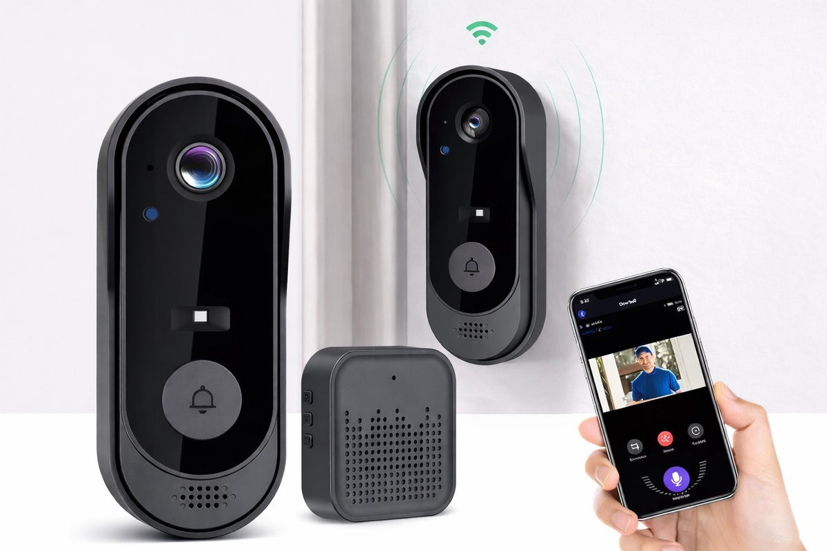 HD Smart Draadloze WiFi Video Deurbel Camera Intercom Surveillance Camera - Zwart