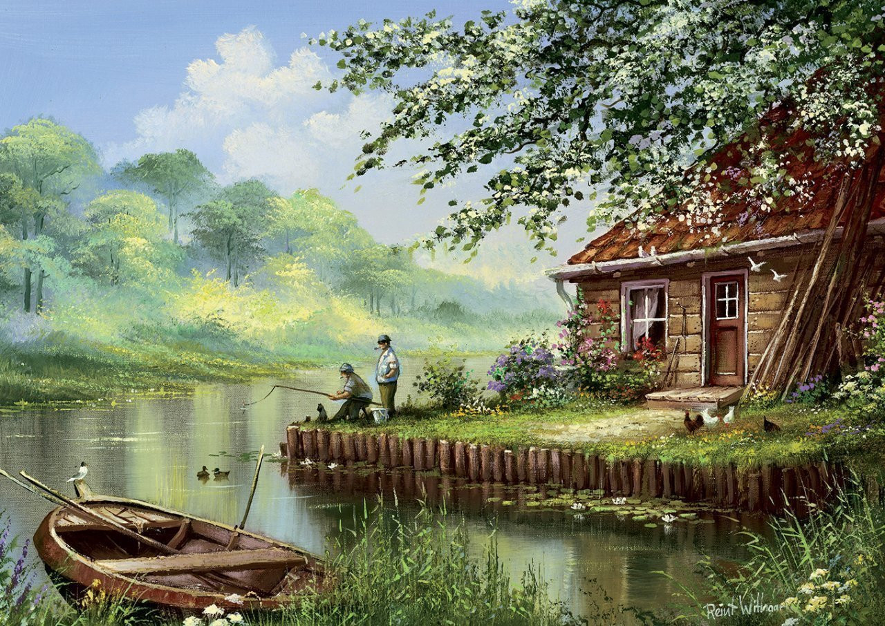 Art Puzzle Kunstpuzzel Vissen - 500 stukjes - Rustieke stijl