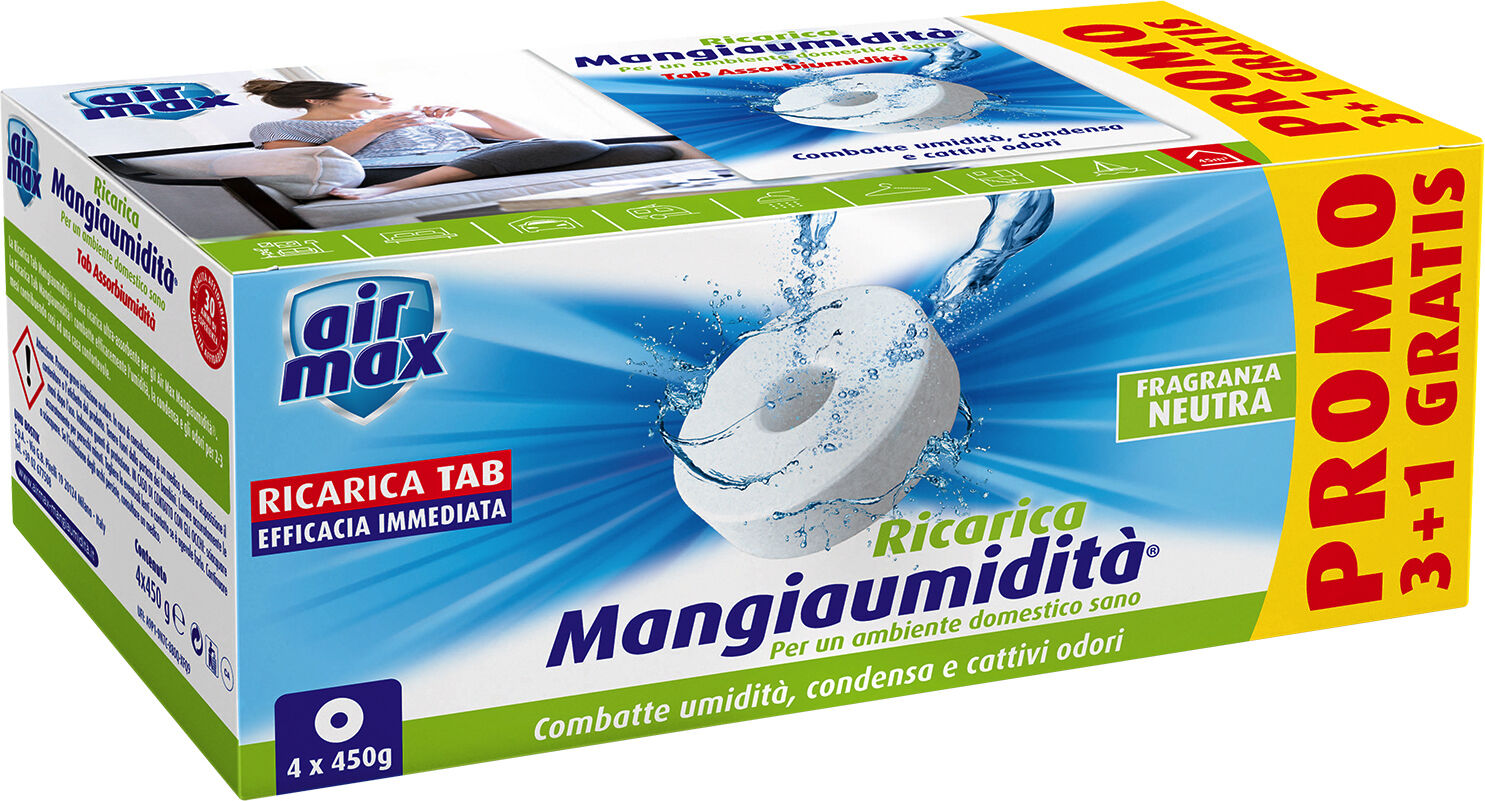 airmax D0092 Assorbiumidità Ø Ric.Tab Neutro Pz.4x450gr. Confezioni 6 - D0092