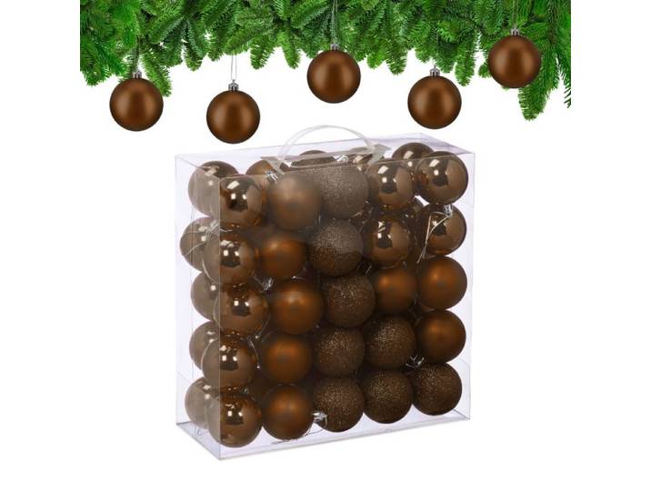 Relaxdays Lot de 50 boules de Noël