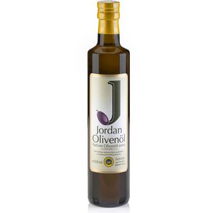 Jordan Olivenöl extra nativ & kaltgepresst, Premium Qualität, von Lesbos in Griechenland, in der Glasflasche, 0,5 Liter