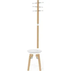 Pillar Garderobenständer weiß mit Hocker