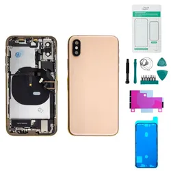 iPhone XS Gehäuse mit Backcover Gold - Set