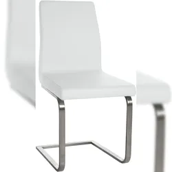 Proregal CHEFGASTRO Esszimmerstuhl MALAGA HxBxT 90x40x50cm Kunstleder Weiß Küchenstuhl