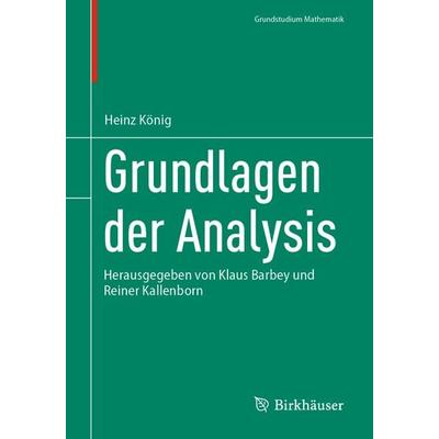 Grundlagen der Analysis, Taschenbuch von Heinz König, Springer, 978-3-031-66188-4