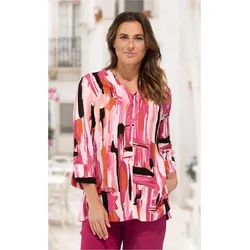 Viskose-Bluse in Druck pink in Größe 50 von DW-Shop, Pink, 50