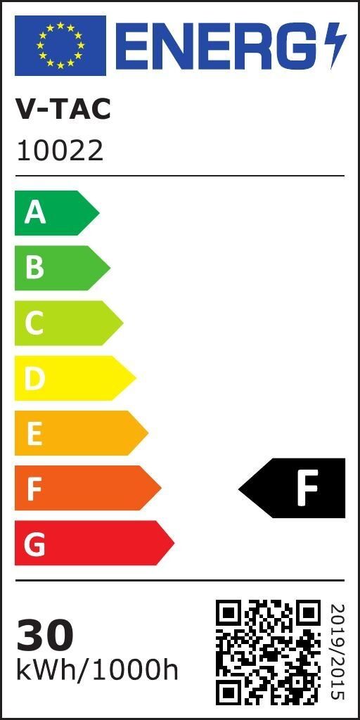 V-Tac Pro Vt-44030 Faro Led 30w Proiettore Chip Samsung Corpo Nero Luce 6500k Ip65 - 10022