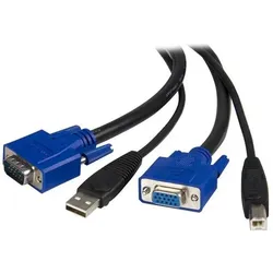 StarTech SVUSB2N1 15 Tastatur/Video/Maus (KVM)-Kabel, KVM-Switch Kabel