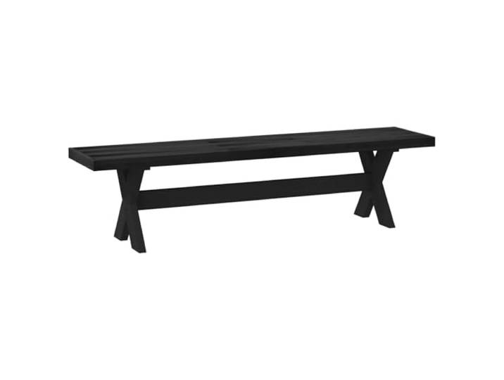 HBBMGYD Esszimmerbank NOAIN 160 x 41 x 45 cm, massives Kiefernholz, Schwarz Lamellen-Design, matte Oberfläche, massive Kiefer, stabile Füße, Innengebrauch, feucht abwischbar