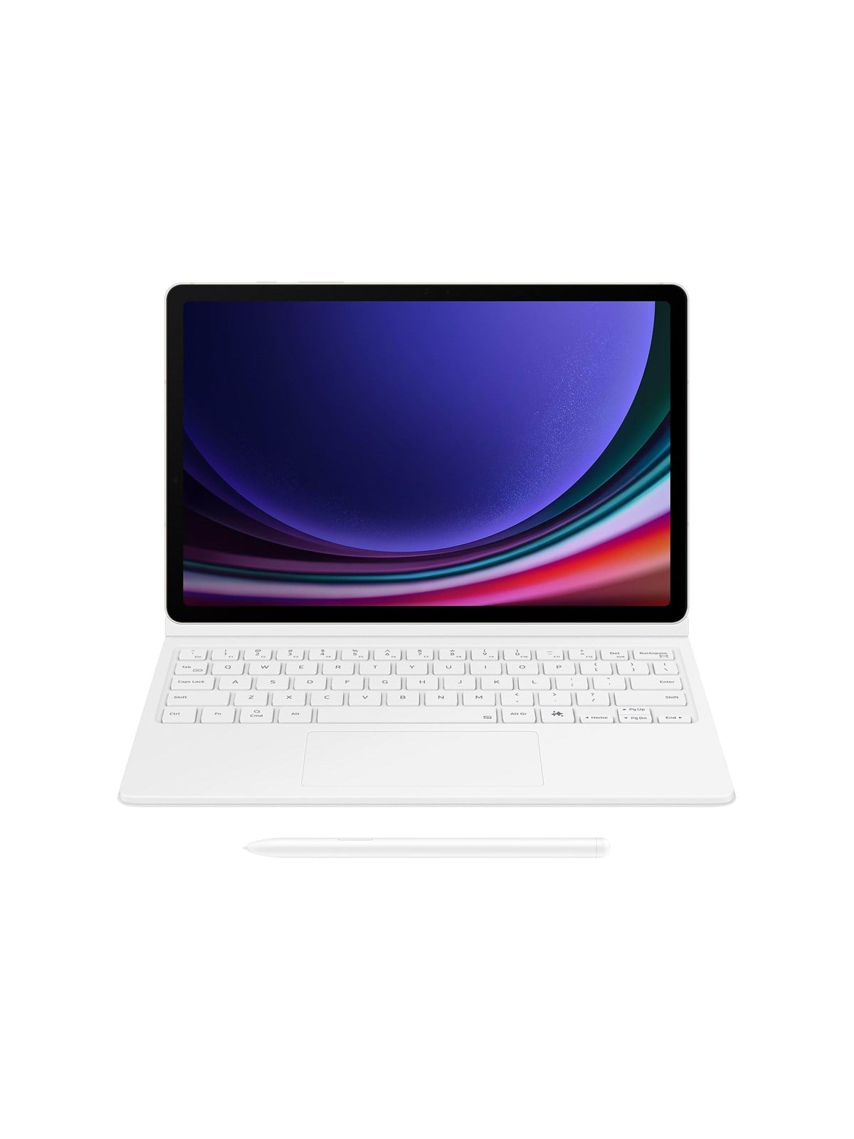 Samsung Galaxy Tab S10 FE / Tab S9 FE / Tab S9 - Book Cover Keyboard - White (German) - Tastatur & Folio-Set - Weiss