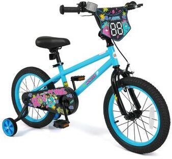 Costway 16 Inch Kids Bike with Training Wheels for Ages 4-7 Years Old Blue- Street Art Time