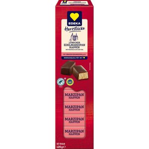 Edeka Marzipan Lübecker Edel Happen, Pralines, 10 Stück, mit Zartbitterschokolade, einzeln verpackt, 125 g