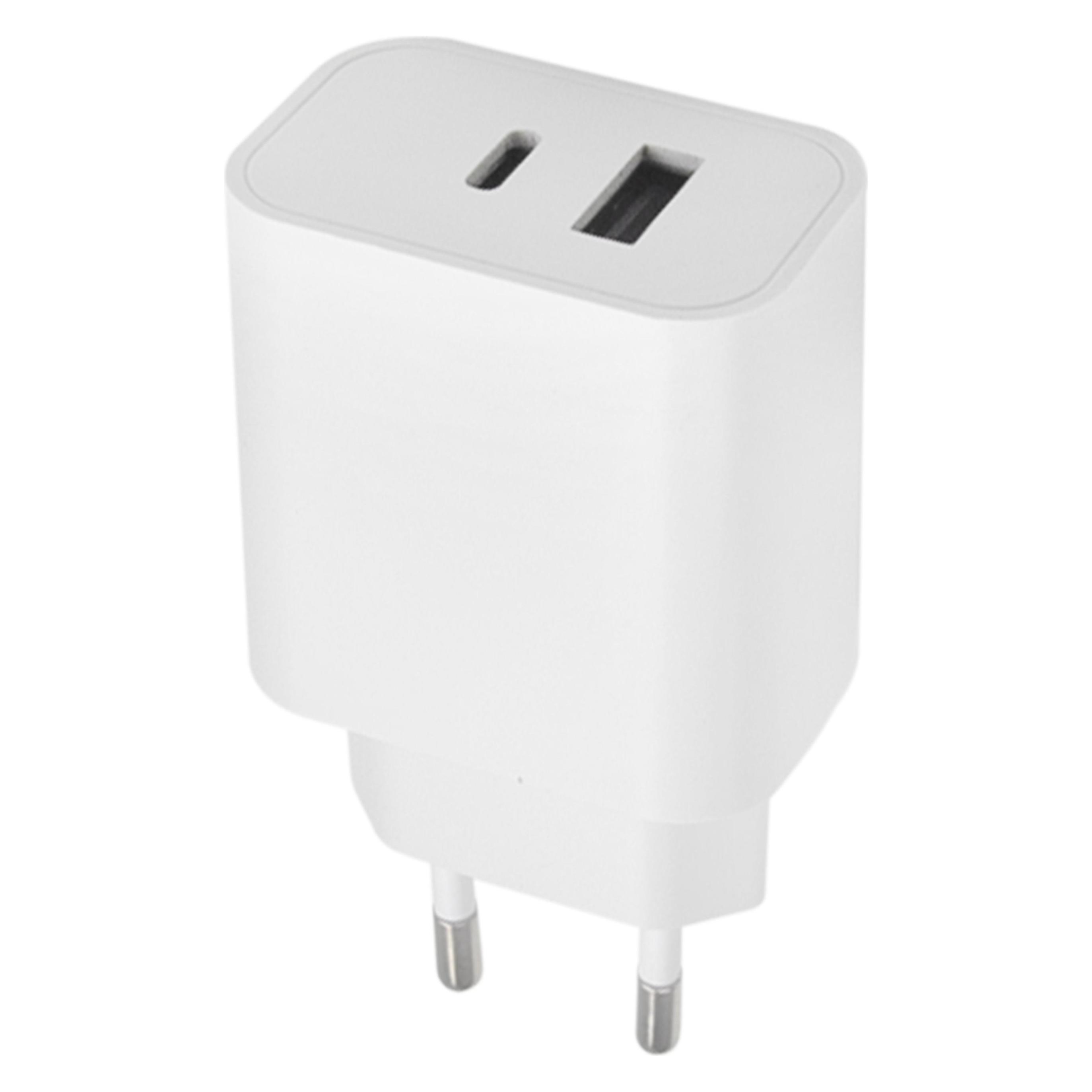 Maxlife MXTC-06 PD QC Ladegerät 1x USB-C 1x USB 30W weiss (30 W, 2 Ports) (OEM0101203)