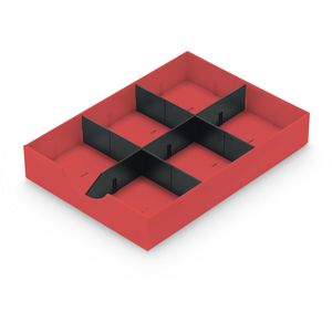 Styro Styro Schubladeneinsatz 268-405, rot, für  doc Sortierstation, 22,6 x 4,9 x 31,5 cm