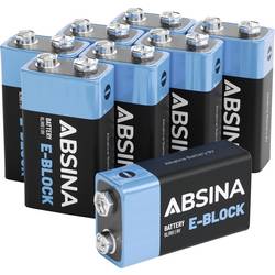 Absina 9 V Block-Batterie Alkali-Mangan 580 mAh 9 V 8 St. 401040-8