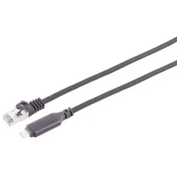 USB-C LAN Adapterkabel 1G USB-C > RJ45 ALU schwarz 1,0m