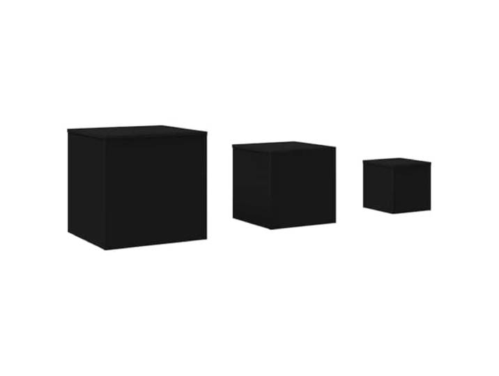 GKHPYURE Beistelltische, 3-teilig, schwarz, aus Spanplatte, 45 x 45 x 45 cm 3 Größen, 45x45x45 cm, 35x35x35 cm, 24x24x24 cm, Spanplatte, schwarz, Montage erforderlich, Mehrzweckverwendung