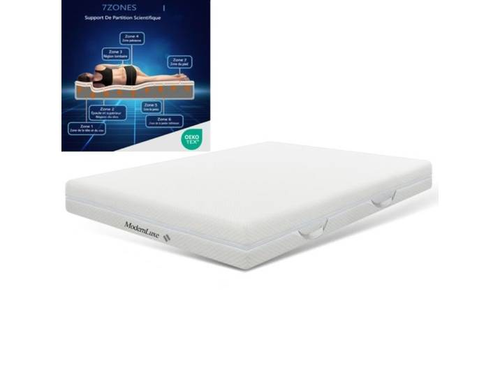 Matelas - LANGTU - Mousse 180x200 cm - Hauteur 20 cm - Confort 7 zones - Ultra respirant