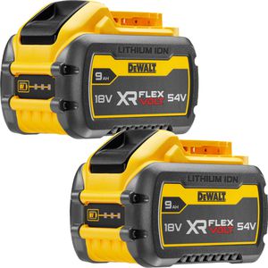 DeWalt Werkzeugakku XR FLEXVOLT, DCB547X2-XJ, 54V / 3,0Ah, 18V / 9,0Ah, 2 Schiebeakkus