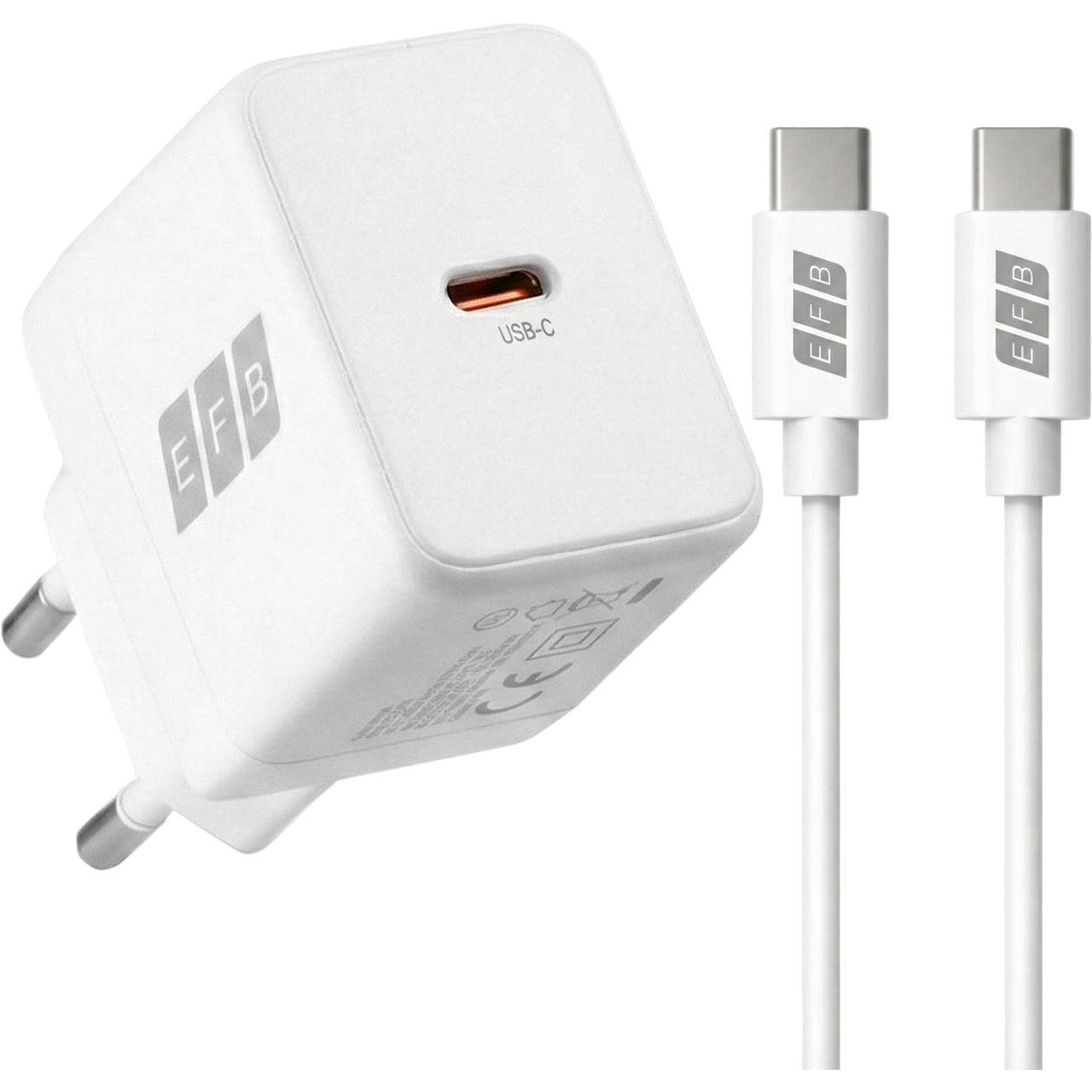 EFB Elektronik Ladegerät 30W USB-C Set PD3.0 GaN QC3.0